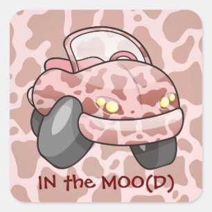 Adesivo Quadrado Moo Car