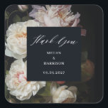 Adesivo Quadrado Moody Peony Floral<br><div class="desc">Moody Peony e Rosa Floral</div>