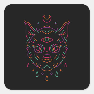 Adesivo Quadrado Moon Cat