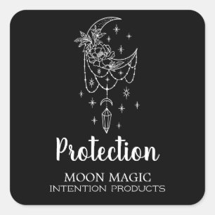 Adesivo Quadrado Moon E Crystal Spell E Intenção