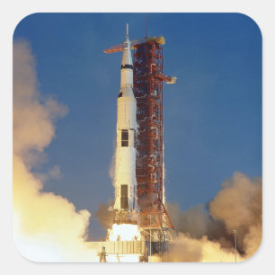 Adesivo Quadrado Moon Mission Spacecraft Ground View