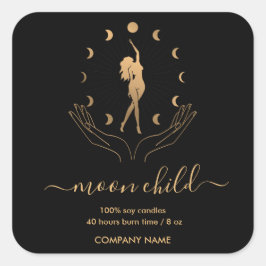 Adesivo Quadrado Moon Mystic Witchy Celestial Willow Soy Candle
