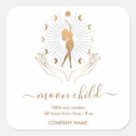 Adesivo Quadrado Moon Mystic Witchy Willow Candle Sq