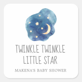 Adesivo Quadrado Moon Twinkle Twinkle Pequena Vinheta de Estrelas