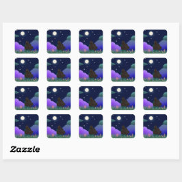 Adesivo Quadrado Moonlit Dreamer Girl Square Sticker 