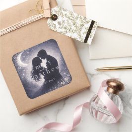 Adesivo Quadrado Moonlit Grove Celestial Woodland Wedding 