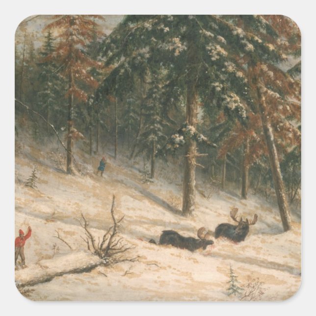 Adesivo Quadrado Moose de caça (Frente)