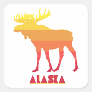 Adesivo Quadrado Moose do Alasca