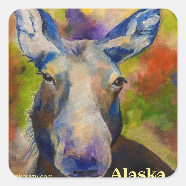 Adesivo Quadrado Moosey Moose _ALASKA (Frente)