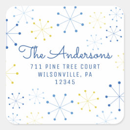 Adesivo Quadrado Morada de Regresso Moderno do Século Médio