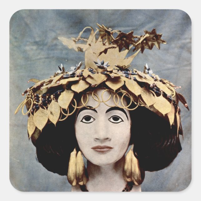 Adesivo Quadrado Morada suméria vestida pela rainha Shub-ad (Frente)