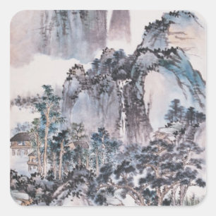 Adesivo Quadrado Morando nas montanhas