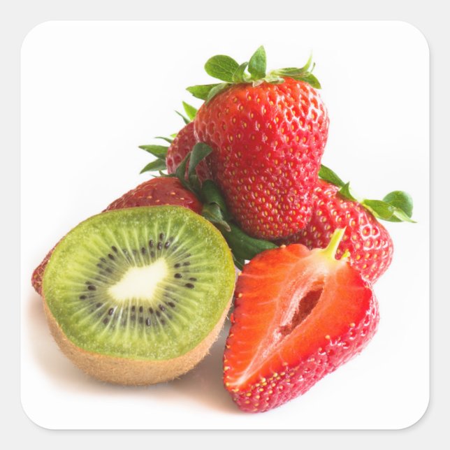 Adesivo Quadrado Morango e kiwi (Frente)