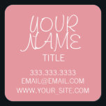 Adesivo Quadrado Morango Gelo Fraco Simples<br><div class="desc">Legal,  elegante e design mínimo. Gelo de Morango.</div>