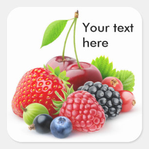 Adesivo Quadrado Morangos