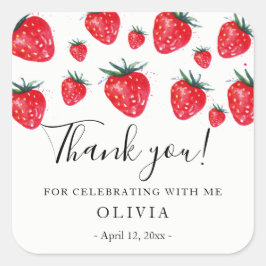 Adesivo Quadrado Morangos Caramelo