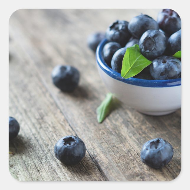 Adesivo Quadrado Morangos frescos (Frente)