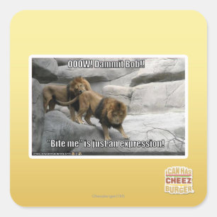 Adesivo Quadrado Morda-me é apenas uma expressão!