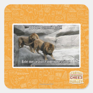 Adesivo Quadrado Morda-me é só uma expressão!