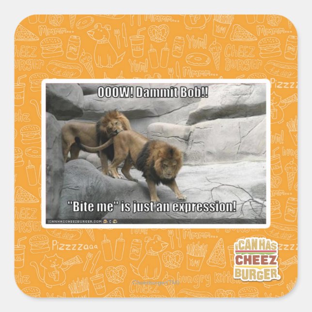 Adesivo Quadrado Morda-me é só uma expressão! (Frente)
