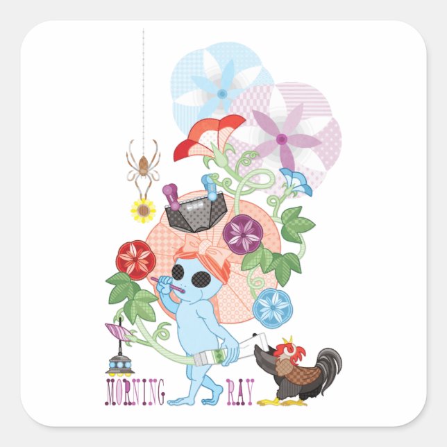 ADESIVO QUADRADO MORNING GREY ALIEN (Frente)