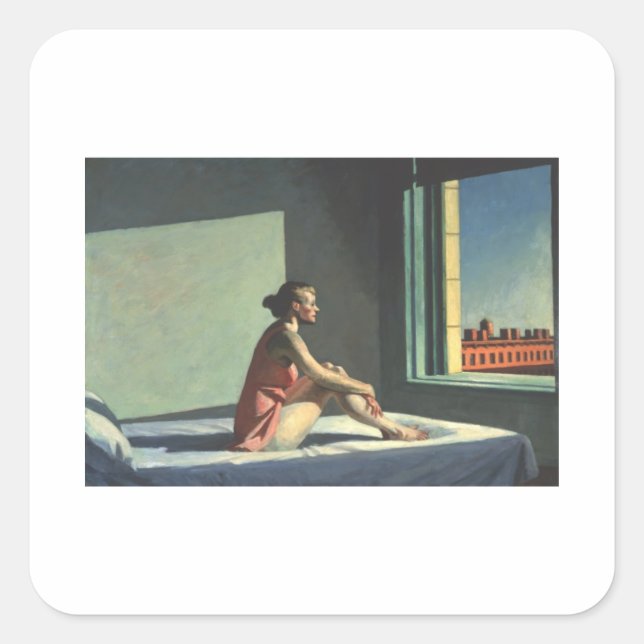 Adesivo Quadrado Morning Sun - Edward Hopper (Frente)