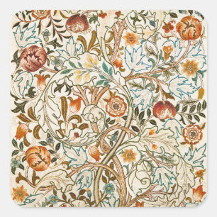 Adesivo Quadrado Morris Acanthus Floral Crewel Embroiderme Padrão