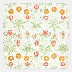 Adesivo Quadrado Morris Daisy, Clássico Padrão Floral Vitoriano
