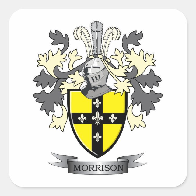 Adesivo Quadrado Morrison Family Crest Casaco de Armas (Frente)
