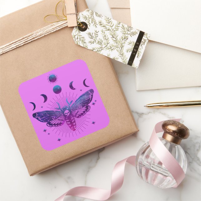 Adesivo Quadrado Morte Cabeça de Morte - Mama oculta (Presentear)