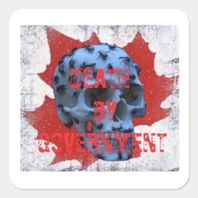 ADESIVO QUADRADO MORTE POR GOVERNO (Frente)