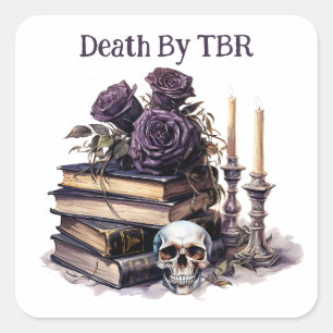 Adesivo Quadrado Morte por TBR, Amante de Livros