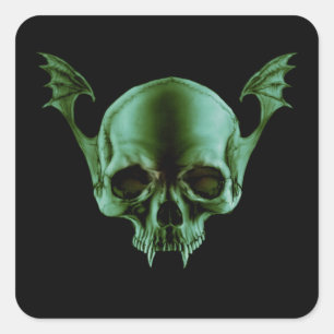 Adesivo Quadrado Morto Vamp Skull Stick