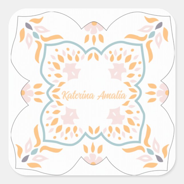 Adesivo Quadrado Mosaico à Beira-Mar (Frente)