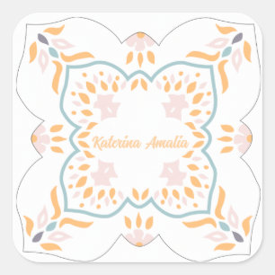 Adesivo Quadrado Mosaico à beira-mar