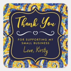 Adesivo Quadrado Mosaico Amarelo e Azul Starry Night Small Business