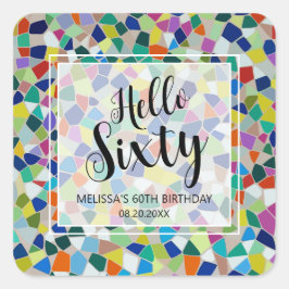 Adesivo Quadrado Mosaico Colorido na moda (Alô) Sessenta e sessenta