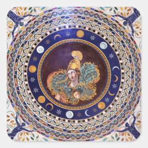 Adesivo Quadrado Mosaico de Athena nos museus do vaticano