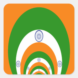 Adesivo Quadrado Mosaico de Majestade: Bandeira da Índia num Caleid