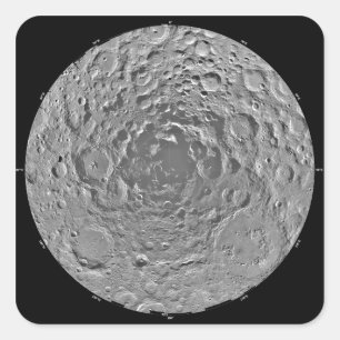 Adesivo Quadrado Mosaico lunar da região polar sul do M