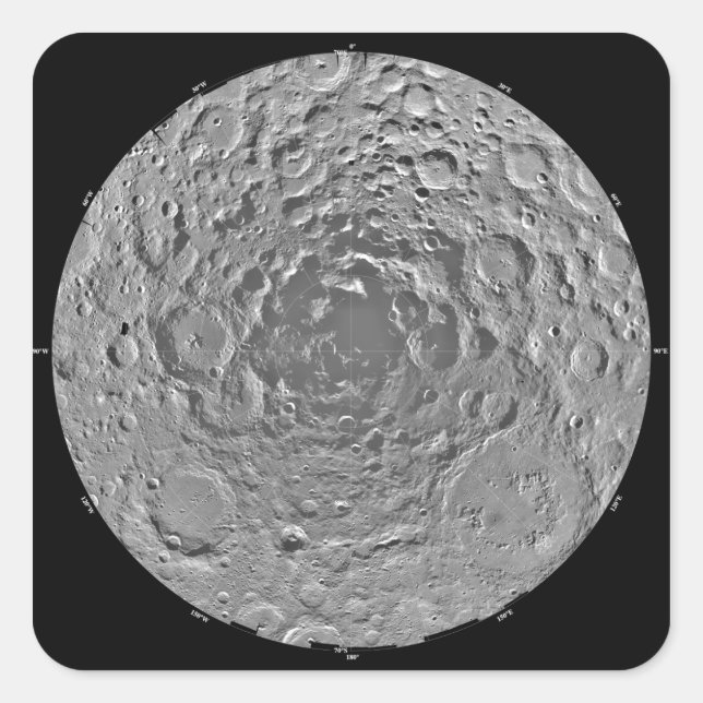 Adesivo Quadrado Mosaico lunar da região polar sul do M (Frente)