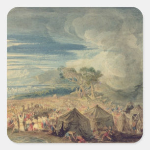 Adesivo Quadrado Moses que divide as águas do Mar Vermelho