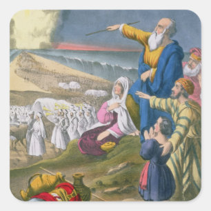 Adesivo Quadrado Moses que parte o Mar Vermelho, de uma bíblia