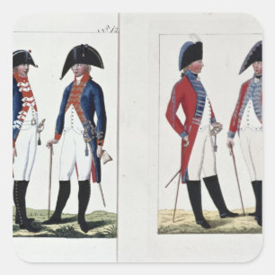 Adesivo Quadrado Mosqueteiros e oficiais, 1800