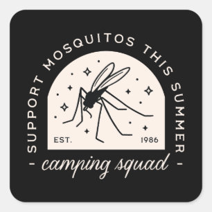 Adesivo Quadrado Mosquito de acampamento engraçado de verão