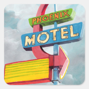 Adesivo Quadrado Motel Phoenix Watercolor