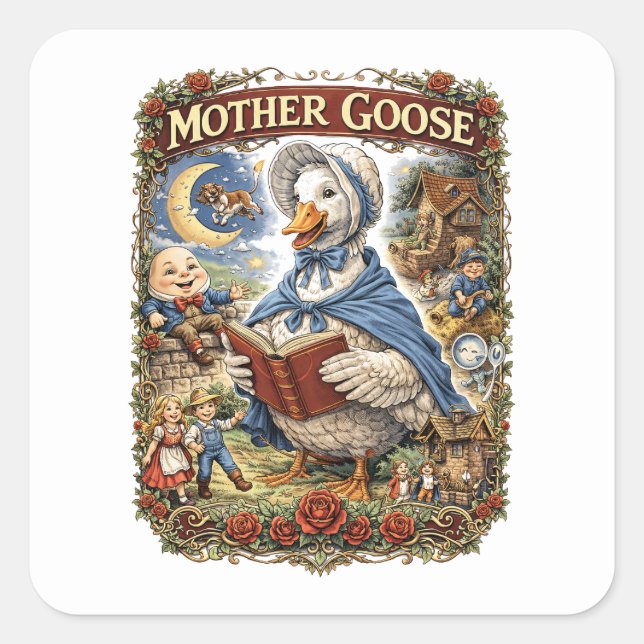 Adesivo Quadrado Mother Goose (Frente)