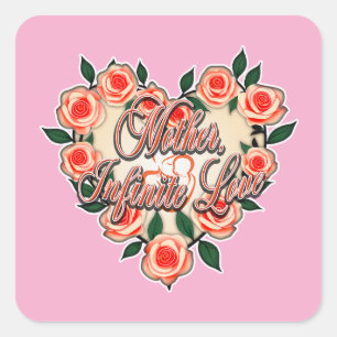 Adesivo Quadrado Mother Infinite Love – Floral Typography