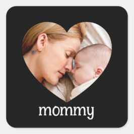 Adesivo Quadrado mothers day cute heart photo