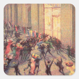 Adesivo Quadrado Motim na galeria, 1909 (óleo em canvas)